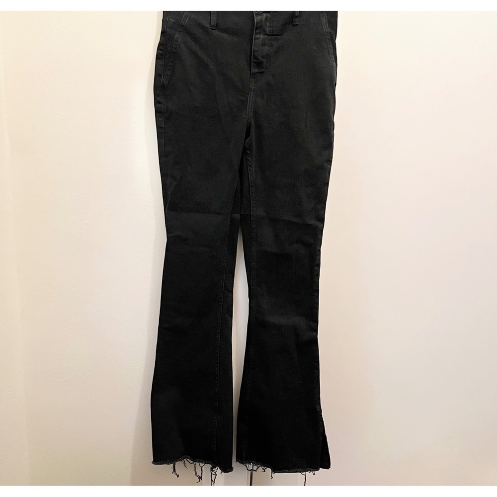 Free People We the Free Black Flare Leg Jeans Size 29 Raw Hem